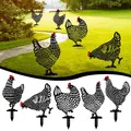 Fairy Garden Standing Chicken Rooster Statue Outdoor Stakes Yard Sign Ornaments Decor Acrylic Hen