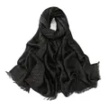 24 Colors Plain Glitter Shimmer Wrinkle Fringe Viscose Scarf Shawl Lady Thin Ripple Wrap Pashmina