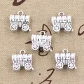 8pcs Charms 3D Retro Carriage Stage Conestoga Wagon 14x14mm Antique Silver Color Pendants Making DIY