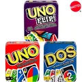 Mattel UNO DOS FLIP! Tin Box Family Card Game Entertainment Fun Poker Party Games Playing Cards Kids