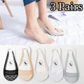 3 Pairs Womens Socks Summer Autumn Lace Girl Boat Socks Ultrathin Invisible Breathable Sexy Lady