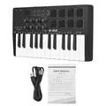 25-Key MIDI Control Keyboard Mini Portable USB Keyboard MIDI Controller with 25 Velocity Sensitive