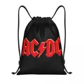 Rock Heavy Metal AC DC Drawstring Backpack Women Men Sport Gym Sackpack Portable Training Bag Sack