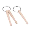 2 Types Wood Mini Drum Sticks Keychain Drumsticks Key Ring Chain Keyfob Percussion Gift Key Chain