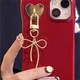 INS Korean Cute 3D Metal Bowknot Phone Pendant Chain Phone Charm For iPhone Samsung Accessories