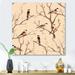 Winston Porter Little Birds on the Tree Branches VII - Unframed Print on Metal in Blue/Yellow | 16 H x 16 W x 1 D in | Wayfair