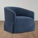 Armchair - Ebern Designs slipcovered swivel armchair Wood/Polyester in Blue | 28 H x 29.9 W x 30.7 D in | Wayfair D4EA6BCD58684D0A806A78DB3CA3B1D4