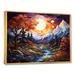 Millwood Pines Combination Peaks Of Tranquility I On Canvas Print Metal in Blue/Orange | 24 H x 32 W x 1 D in | Wayfair