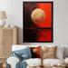 Wrought Studio™ Gold & Red Moon Scarlet Sphere - Moon Canvas Art Print Metal in Black/Red | 40 H x 30 W x 1.5 D in | Wayfair