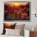 Dakota Fields Green & Red Succulent Cactus Field Sunset II On Canvas Print Metal in Green/Red | 16 H x 32 W x 1 D in | Wayfair