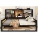 17 Stories Carntall Bookcase Storage Bed Wood & Metal/Metal in Black/Brown | 42.2 H x 80.2 W x 67.2 D in | Wayfair DF5FA39B5CCD48C9A6DCE1FC35FD3948