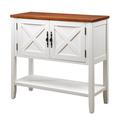 Breakwater Bay Powelton 35.43" Console Table Wood in White | 33.75 H x 35.43 W x 13.78 D in | Wayfair F10B330C9E7848DC86059BAA84924836