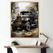 Williston Forge Old Garbage Truck Framed On Canvas Print Metal in Black | 40 H x 30 W x 1.5 D in | Wayfair FF63BDB0C1F449ECB459C4343CC9132E