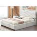 Red Barrel Studio® Aalaiyah Upholstered Platform Bed Upholstered in White | 43 H x 64.6 W x 86.1 D in | Wayfair 0F98A0506BCA4423993642DA6B0998B3