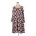 Torrid Casual Dress - Mini Scoop Neck 3/4 sleeves: Pink Print Dresses - Women's Size 1X Plus