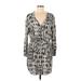 Gap Casual Dress - Mini V-Neck Long sleeves: Gray Dresses - Women's Size Medium