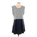Daily Practice By Anthropologie Casual Dress - Mini Scoop Neck Sleeveless: Gray Print Dresses - New - Women's Size X-Small