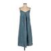 Universal Thread Casual Dress - Midi V-Neck Sleeveless: Teal Dresses - Women's Size X-Small