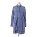 Isabella Sinclair Casual Dress - Shirtdress: Blue Dresses - Women's Size Medium