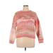 Bobeau Pullover Sweater: Pink Color Block Tops - Women's Size X-Large