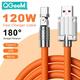 180° Rotatable usb Type C cable fast charging 120W 6A Liquid Silicone Cable Wire For Xiaomi Huawei Samsung USB Bold Data Line