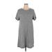 Lou & Grey for LOFT Casual Dress - Shift Crew Neck Short sleeves: Gray Marled Dresses - Women's Size X-Large