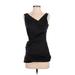 Leon Max Casual Dress - Bodycon V-Neck Sleeveless: Black Solid Dresses - New - Women's Size 4