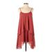 BCBGeneration Casual Dress - High/Low: Burgundy Solid Dresses - Women's Size X-Small