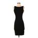 French Connection Casual Dress - Bodycon Crew Neck Sleeveless: Black Solid Dresses - Women's Size 2