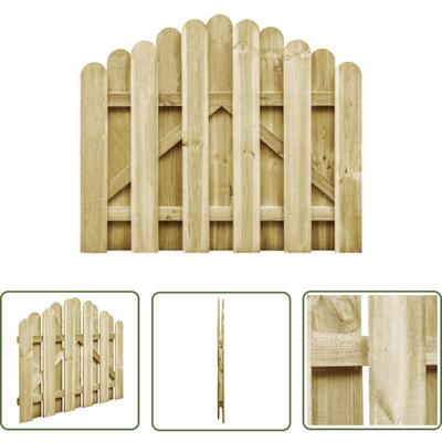 The Living Store Gartentor Imprägniertes Kiefernholz 100x75 cm - Gartentor - Holztür - Kiefernholz Image