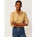 J.McLaughlin Women's Lois Shirt in Spotique Tan/Off White, Size XS | Cotton