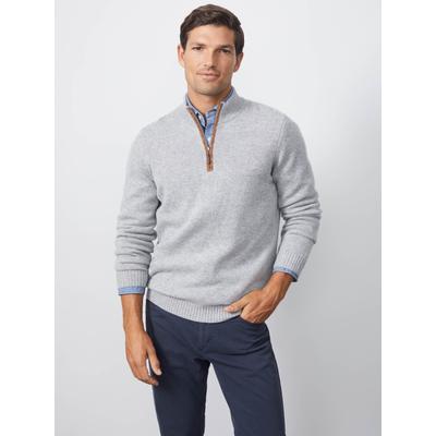 J.McLaughlin Men's Tate Cashmere Sweater Light Gray, Size Large