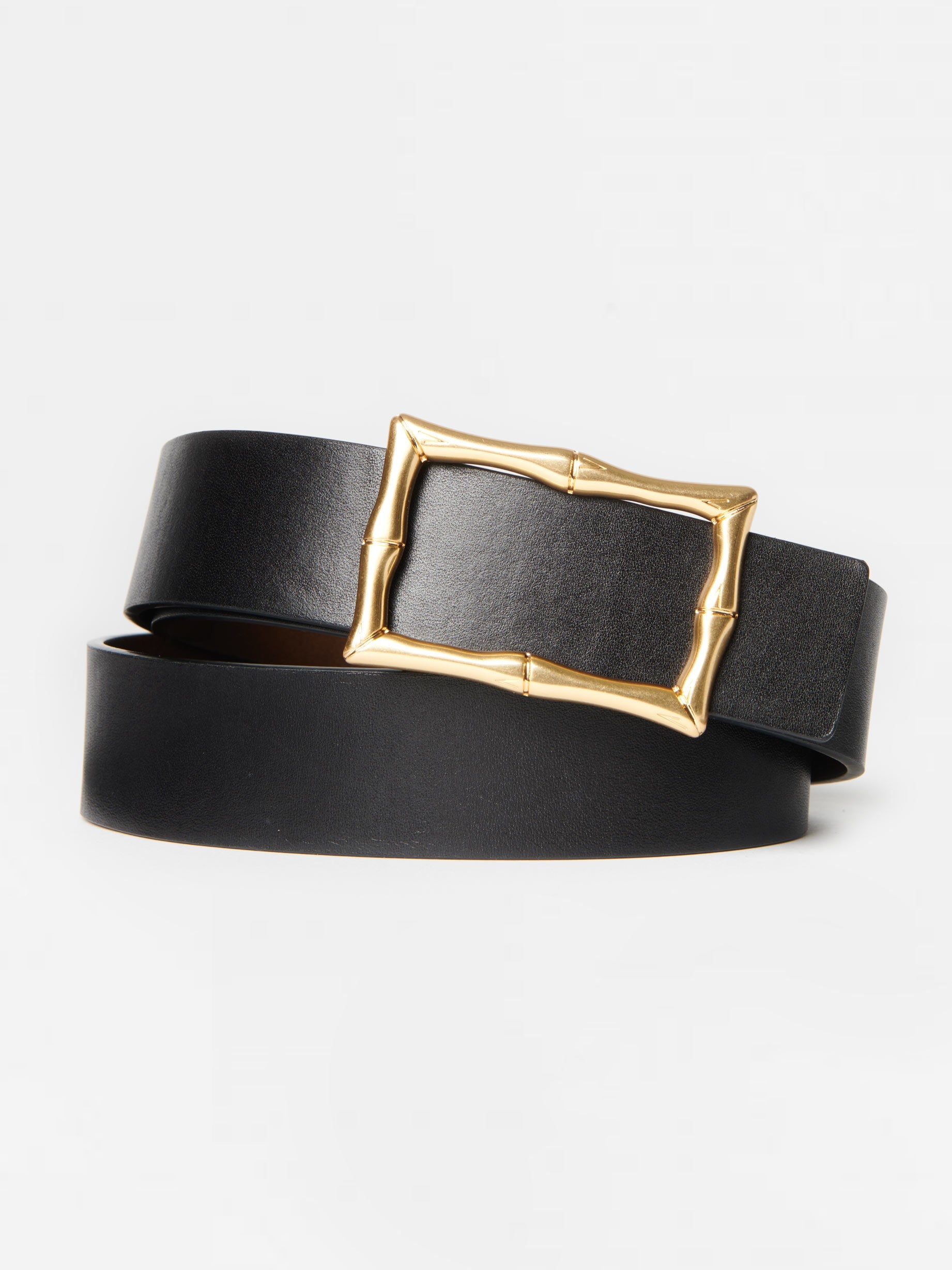 J.McLaughlin Women's Lina Reversible Leather Belt Black/Cork, Size Small