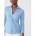J.McLaughlin Women's Aida 3/4 Sleeve Top in Pocket Square Blue/Cream, Size XS | Nylon/Spandex/Catalina Cloth