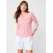 J.McLaughlin Women's Brynn Linen Shirt in Gingko Mosaic White/Orange/Hot Pink, Size XL | Linen/Spandex