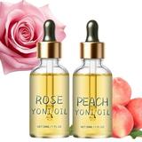 2-Pack Yoni Oil Natural Feminine Oil for Women Ph Balance - Feminine Deodorant Vaginal Moisturizer Eliminates Odor Body (Rose & Peach)