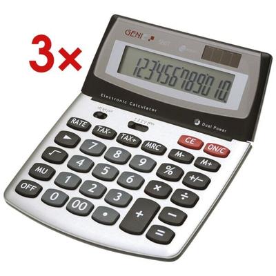 3x Tischrechner »560T« silber, GENIE, 16x2.5x20 cm