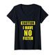 Damen Caution I Have No Filter - Lustiger sarkastischer Spruch Kein Make-up T-Shirt mit V-Ausschnitt