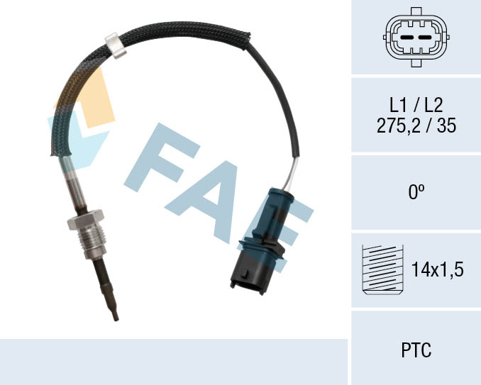 FAE Sensor, Abgastemperatur 68047 Nach Katalysator für GENERAL MOTORS SAAB OPEL 0855410 55355404 55190616 Image