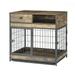 Furniture Dog Cage Crate with Double Doors on Casters brown 31.5 WX22.64 DX30.59 H
