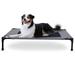 K&H Pet Products Cooling Elevated Dog Bed Outdoor Raised Dog Bed with Washable Breathable Mesh Dog Cot Bed No-Slip Rubber Feet Portable Dog Cot Indoor Outdoor Dog Bed Large Gray/Black Mesh