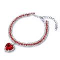 Bling Pet Dog Collar Heart Pendant Crystal Diamond Cat Puppy Jewelry Necklace