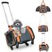 Pet Carrier with Wheelsï¼ŒExpandable Pet Carrier Airline Approved for Small Dogs & Cats Puppy Up to 14 LBS Airline Approved Dog Carrier