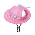 Princess Pet Cap Round Brim Dog Visor Hat Summer Outdoor Dog Breathable Sun Protection Cap Pink M