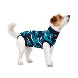 Suitical Recovery Suit for Dogs | Spay and Neutering Dog Surgery Recovery Suit for Male or Female | Soft Fabric for Skin Conditions | XS | Neck to Tail 15.7â€�-17.7â€� | Blue Camouflage