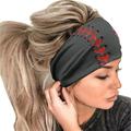 Sodopo Baseball Apparel Wide Bandana headbands for Women Boho Bandeau Headbands Knot Hair Scarf Bands Stretch Baseball Printed Non Slip Headbands Elastic Turban Head Wraps Thick African Headbands