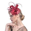 Fascinators Kentucky Derby Hut Kopfbedeckung Sinamay Fedora Hut Zylinder Hut Schleier Hut Pferderennen Cocktail eleganter Vintage mit Federschleifen Kopfbedeckung Kopfbedeckung