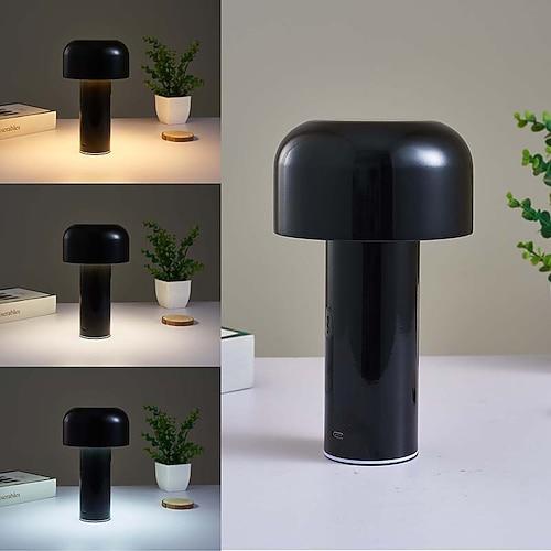 Tischlampe tragbare italienische Pilz drahtlose Touch wiederaufladbare Nachtlampe USB-Schreibtischlampe Desktop-Dekoration Schlafzimmer Nachtlicht