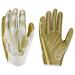 Nike Vapor Jet Metallic 7.0 Football Gloves (White/Metallic Gold M)