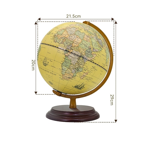 Antike Weltkugel Dia - Mini-Weltkugel - Moderne Karte in antiker Farbe - Englische Karte - Bildungs-/Geographisches Weihnachtsgeschenk Image